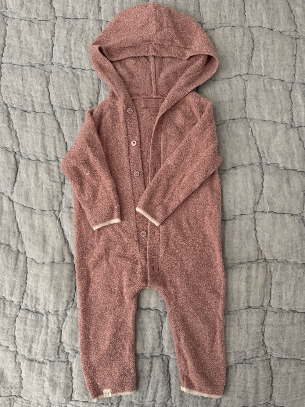 Barefoot Dreams Hooded One-Piece in Dusty Rose
